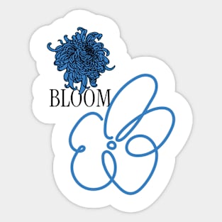 Bloom | blue flower peony Sticker